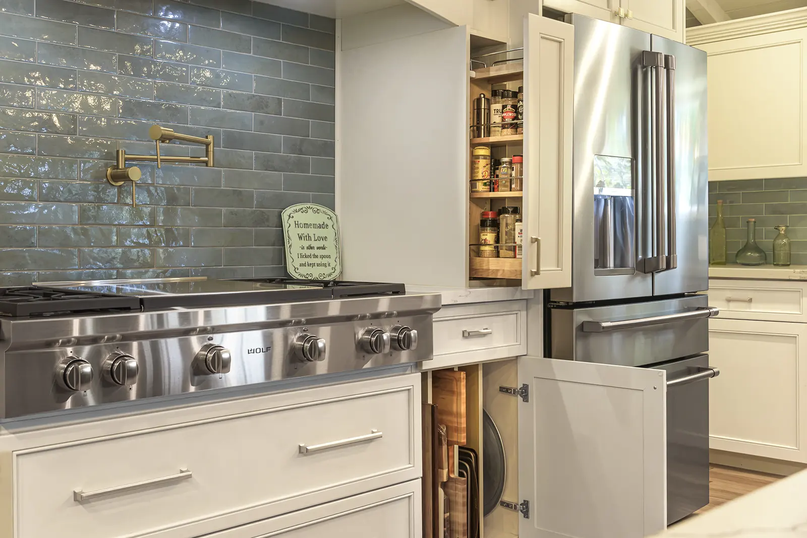 Built-in cabinetry adjoining the kitchen, The Heart of the Home, Refined Designs by Natalie