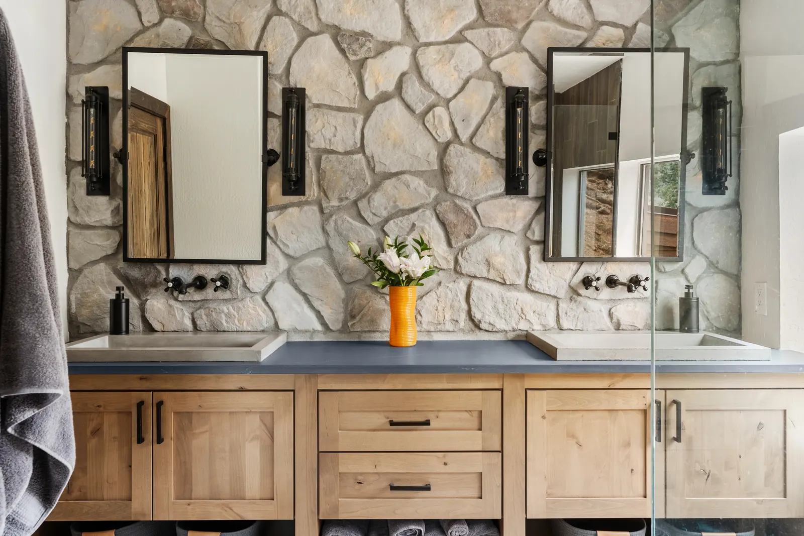 Reconfigured primary bathroom vanity, Daybreak at Ponderosa, Refined Designs by Natalie