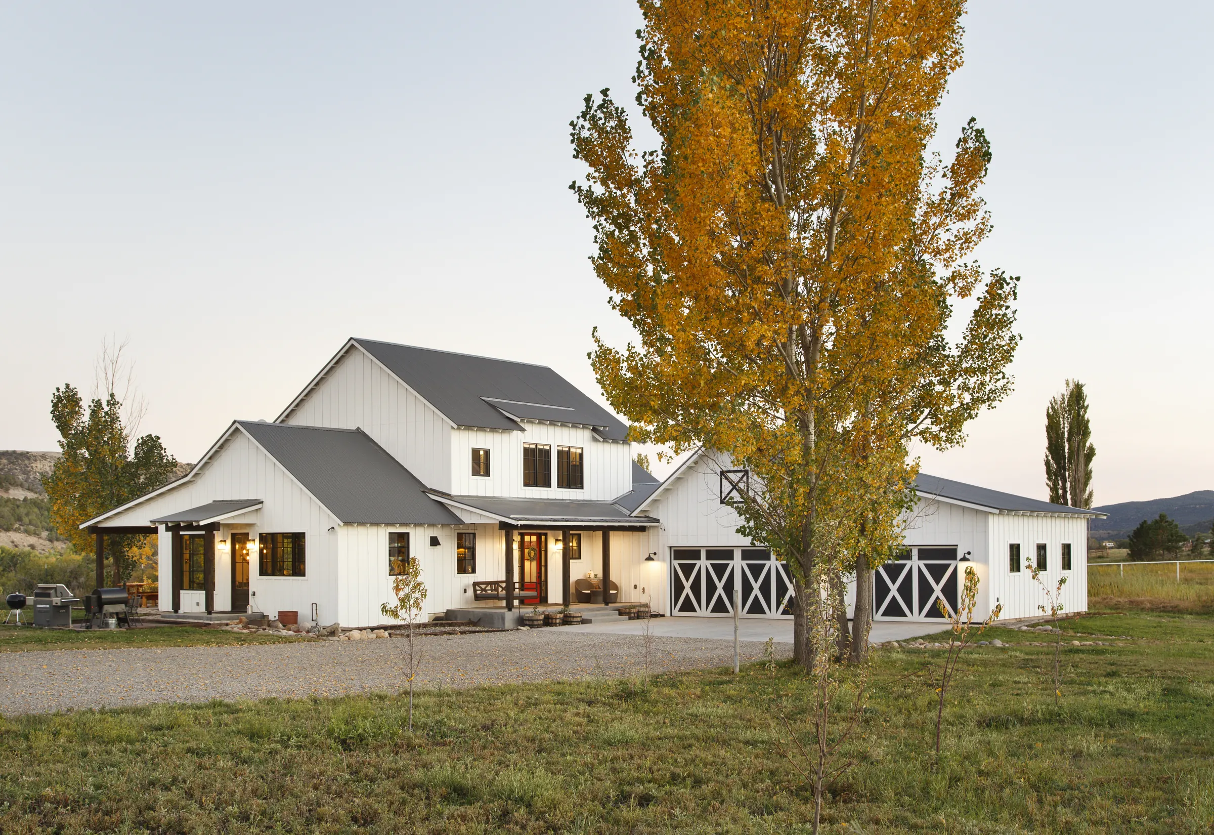 Front exterior of the custom farmhouse, Bright and Airy Farmhouse, Refined Designs by Natalie